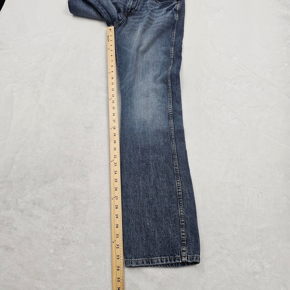 Wrangler Retro Jeans Mens 30x34 Blue Slim Straight Medium Wash Western Cowboy - Picture 8 of 12